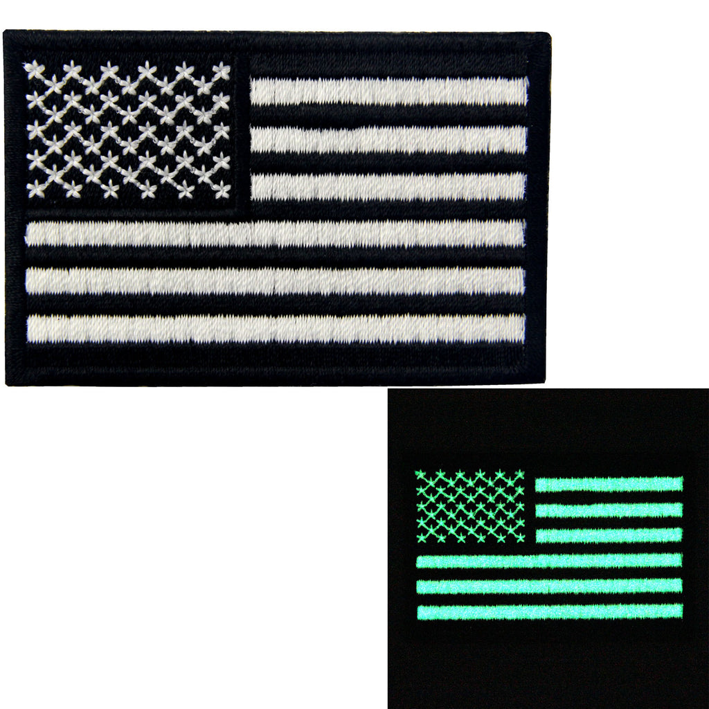 Thin Blue Line American Flag Black White USA Patch
