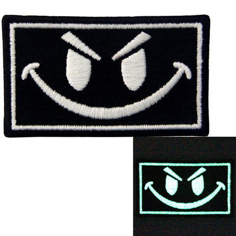 Red Face Angry Smile Fun Embroidered Sew-on / Iron-on / Velcro Patch